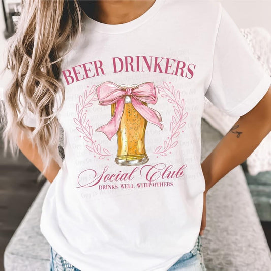 Beer Drinkers Social Club - White Graphic Tee