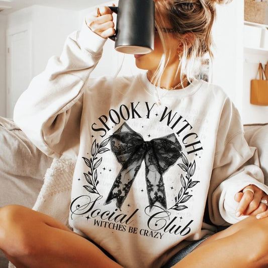 Spooky Witch Social Club Ivory Crewneck