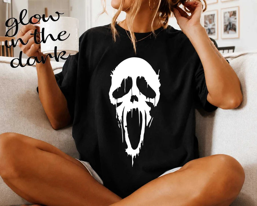 Ghost Face Glow in the Dark Black T-Shirt