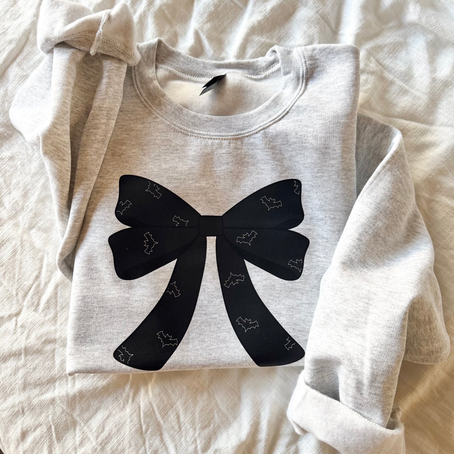 Spooky Coquette Ash Gray Crewneck