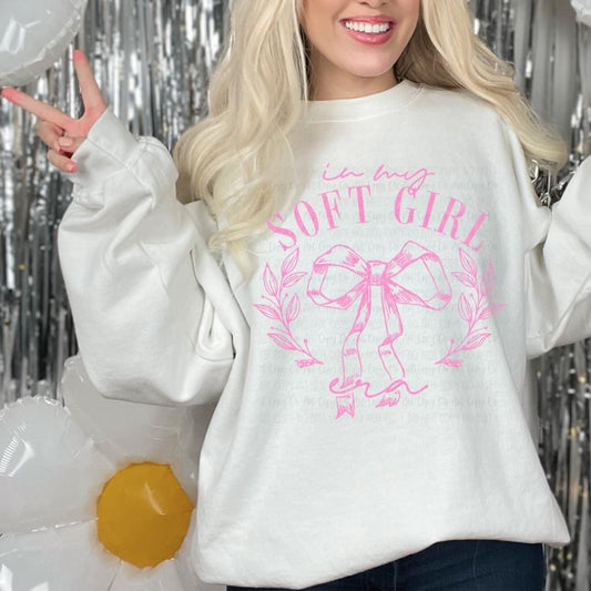 In My Soft Girl Era - White Crewneck