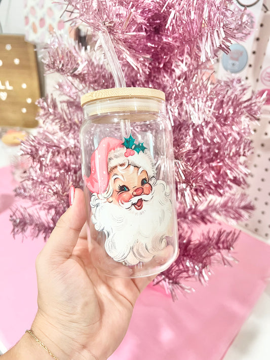 Vintage Santa Glass Cup