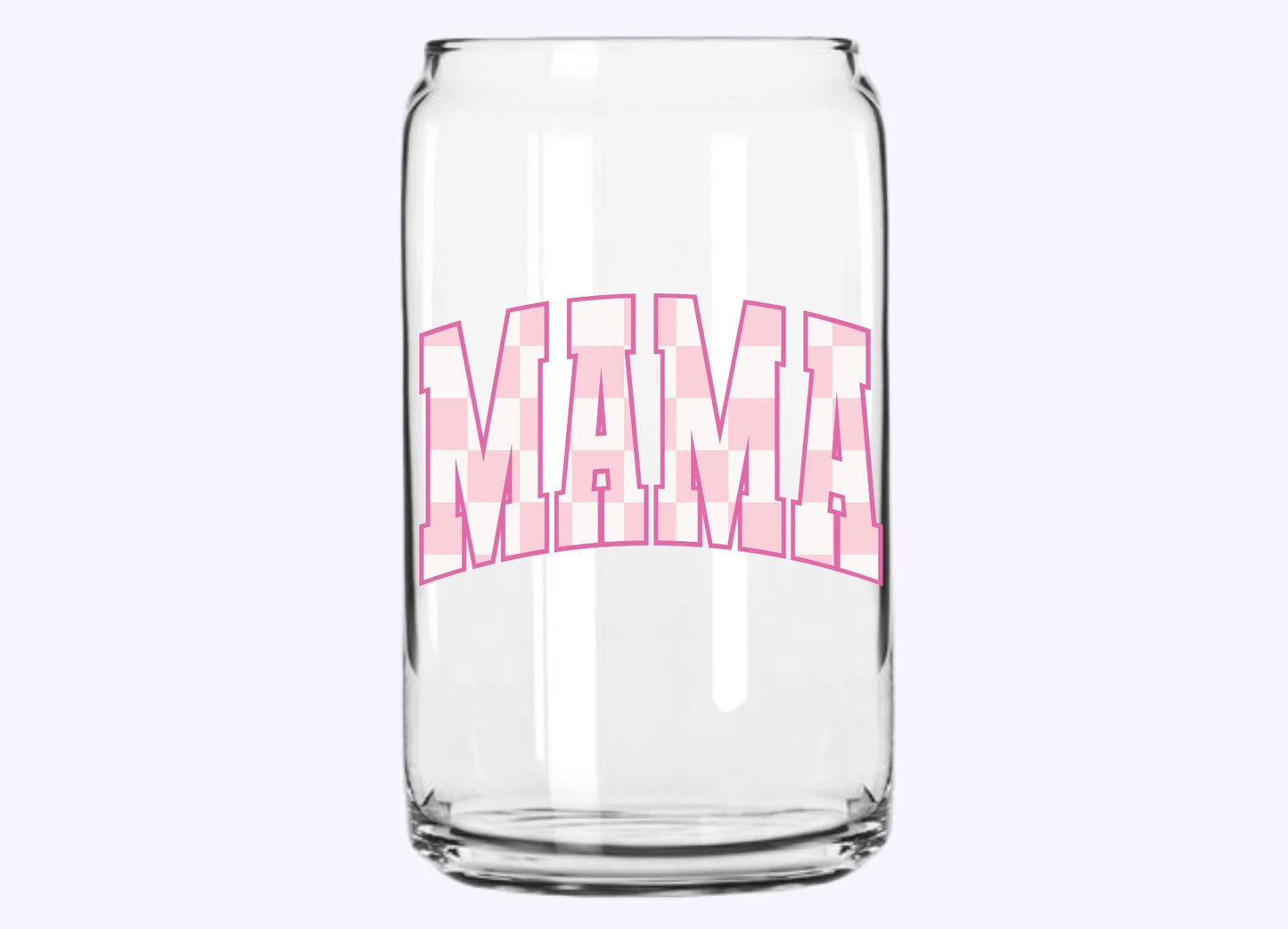 Mama Checkered Glass Cup