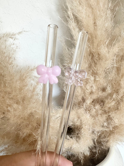 Coquette Bow Glass Straws