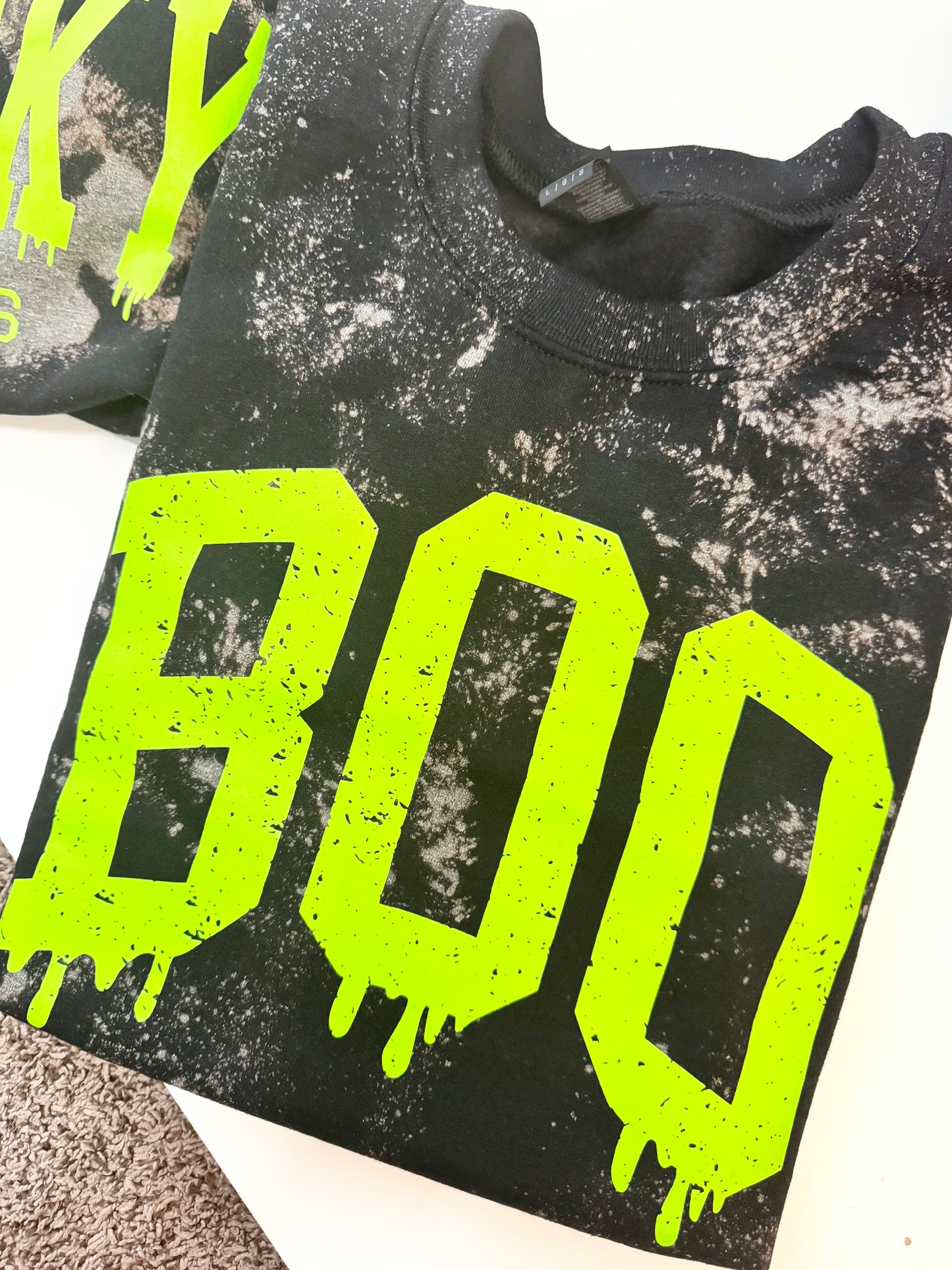 Black Bleach Tie Dye Crewneck