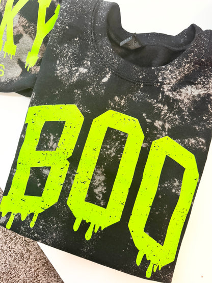 Black Bleach Tie Dye Crewneck