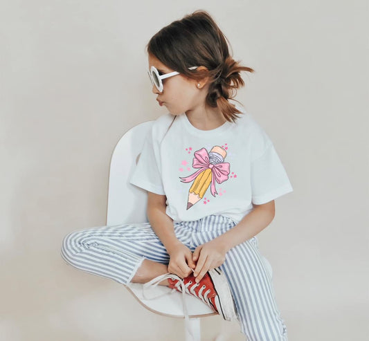 Pencil & Bow Kids White Graphic Tee